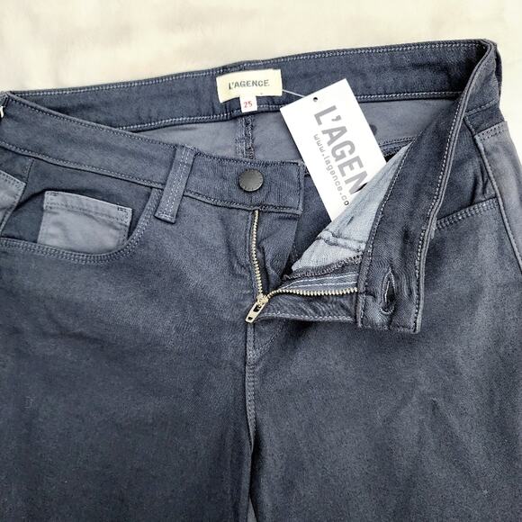 NEW L'agence Two Toned Skinny Legging Jean Gray - Picture 8 of 10